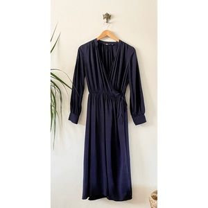 Uniqlo Women Rayon Long Sleeve Wrap Dress Size XS